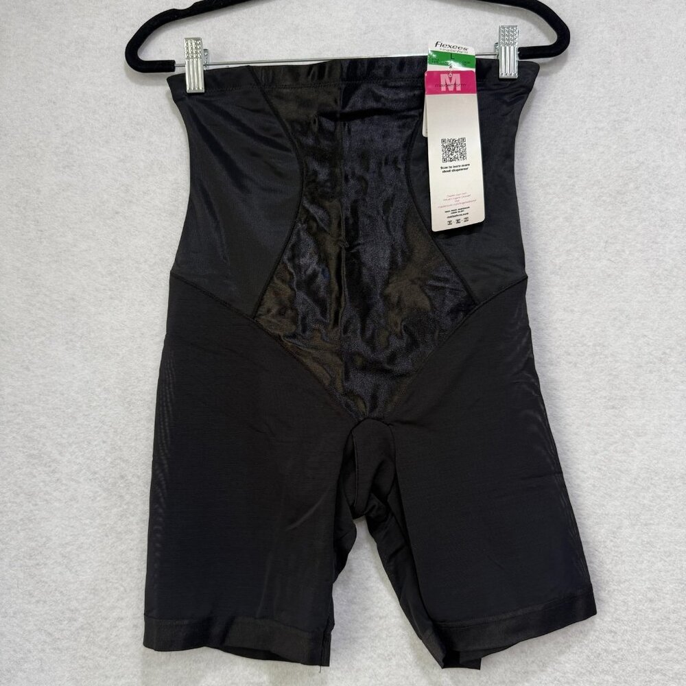 Maidenform Flexees Shapewear Shorts Womens Medium High Waist Smoothing 1455